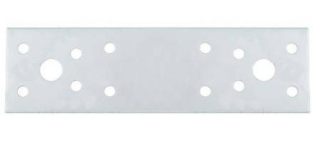 Пластина перфорированная прямая 76х40х2,0мм Стройбат оцинк. фото Пластина перфорированная прямая 76х40х2,0мм Стройбат оцинк. картинка